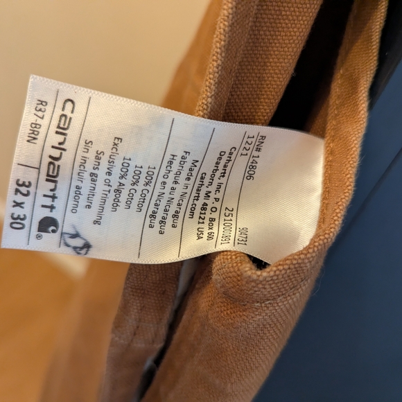 Carhartt Men's Firm Duck Bib Overall Size 32x30 - Picture 8 of 9